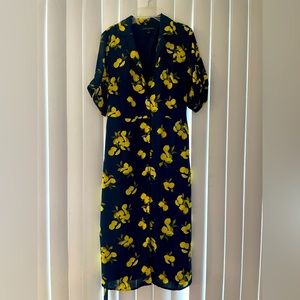 Short sleeve, knee length lemon dress
